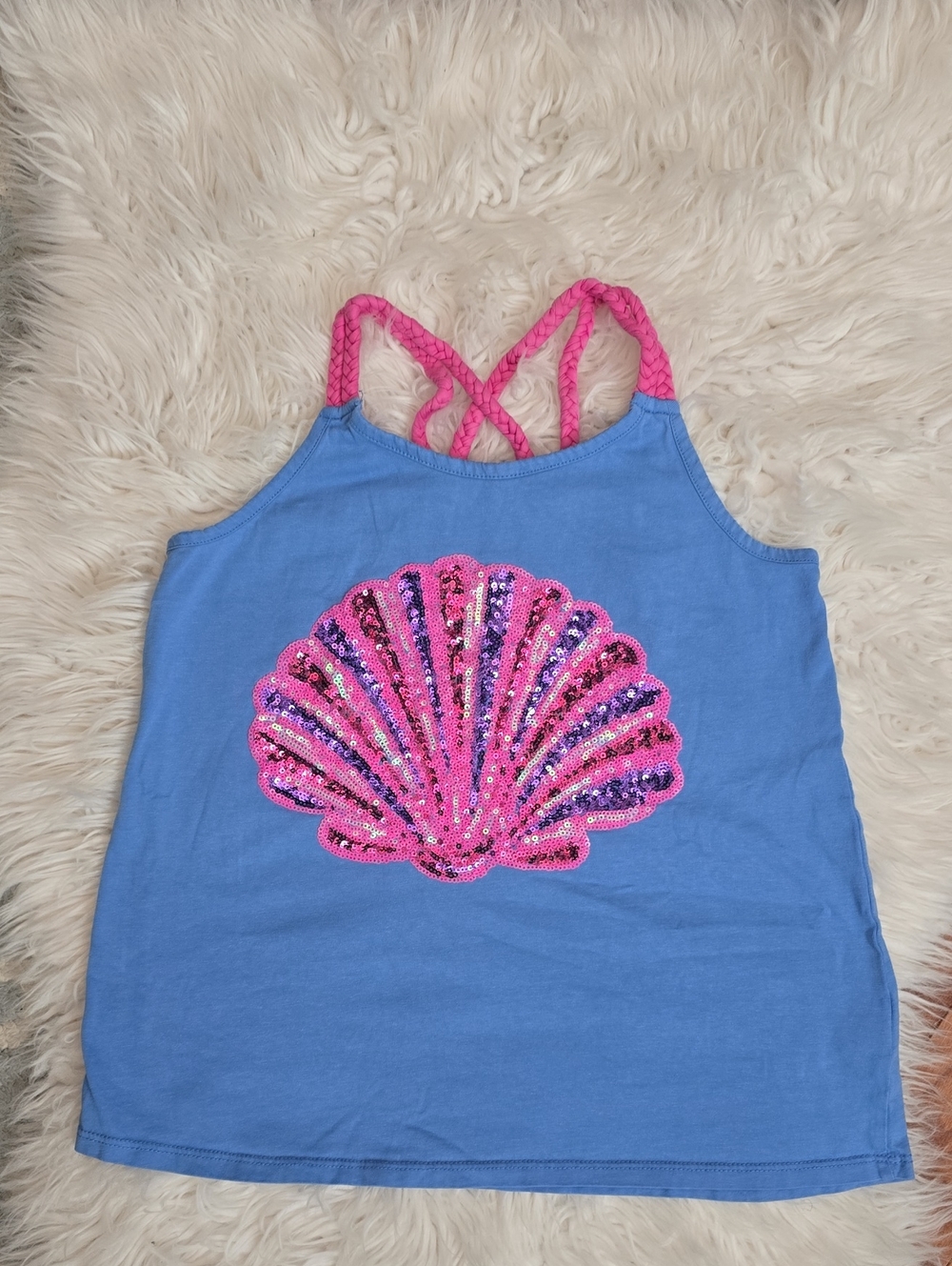 Tommy Bahama Blue Tank with Pink Sequin Shell